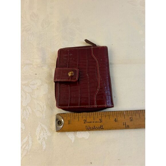 Aigner Etienne Wallet Eel Skin? Burgundy (Defect crack) 4.5x4" cardholder - Picture 9 of 12